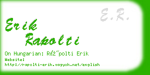 erik rapolti business card